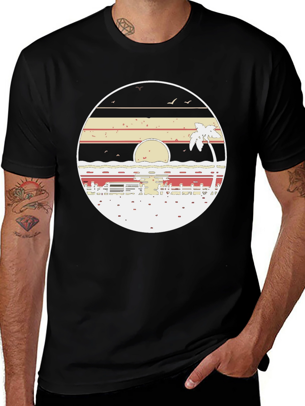 Retro Sunset Beach T-Shirt