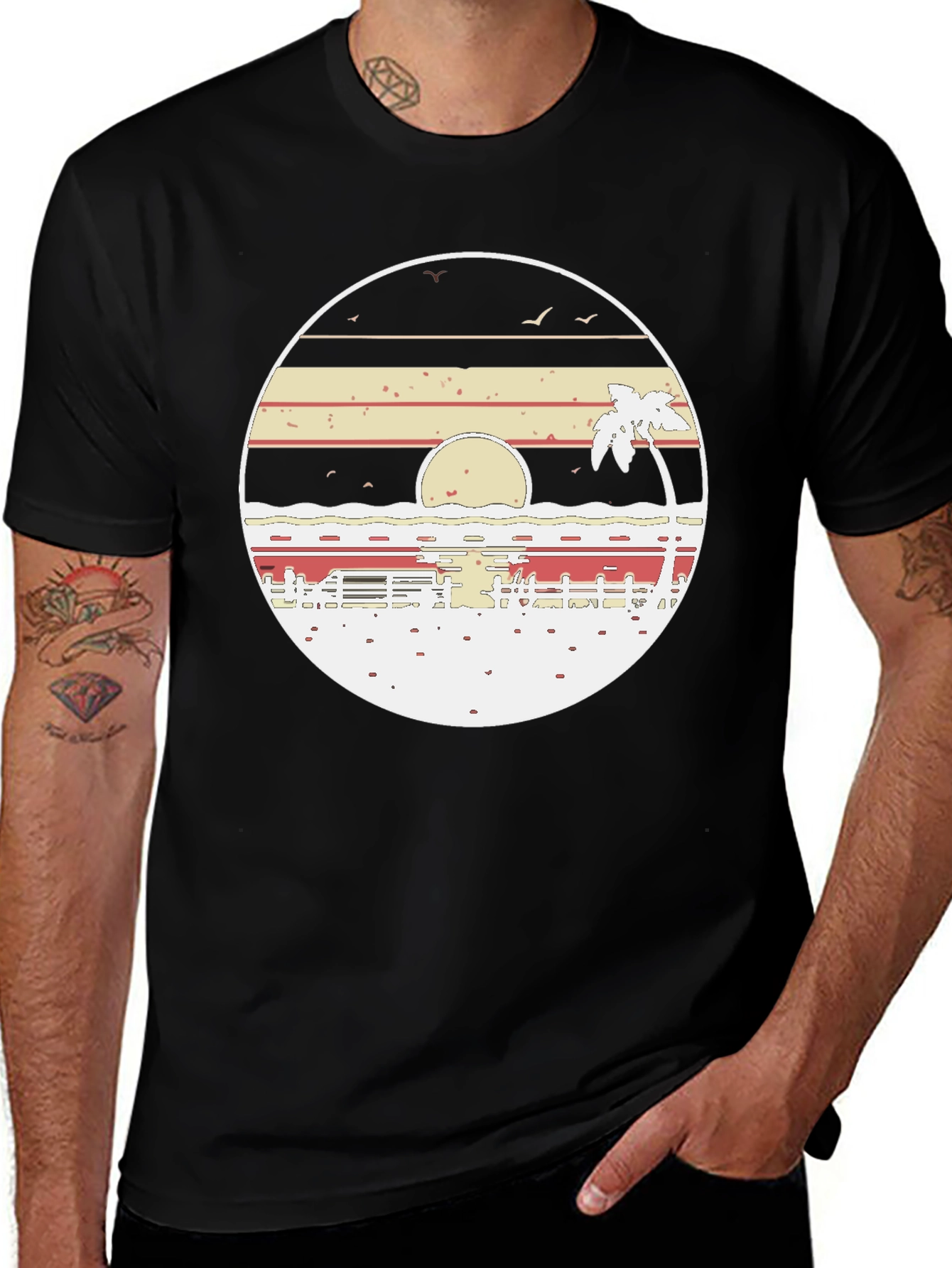 Retro Sunset Beach T-Shirt