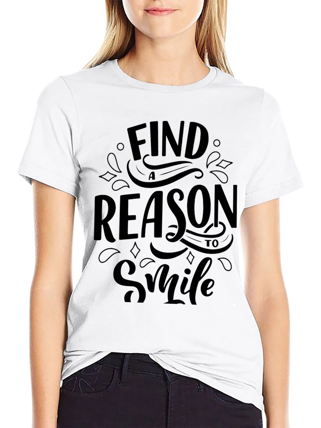 Find a Reason to Smile Black Graphic Tee