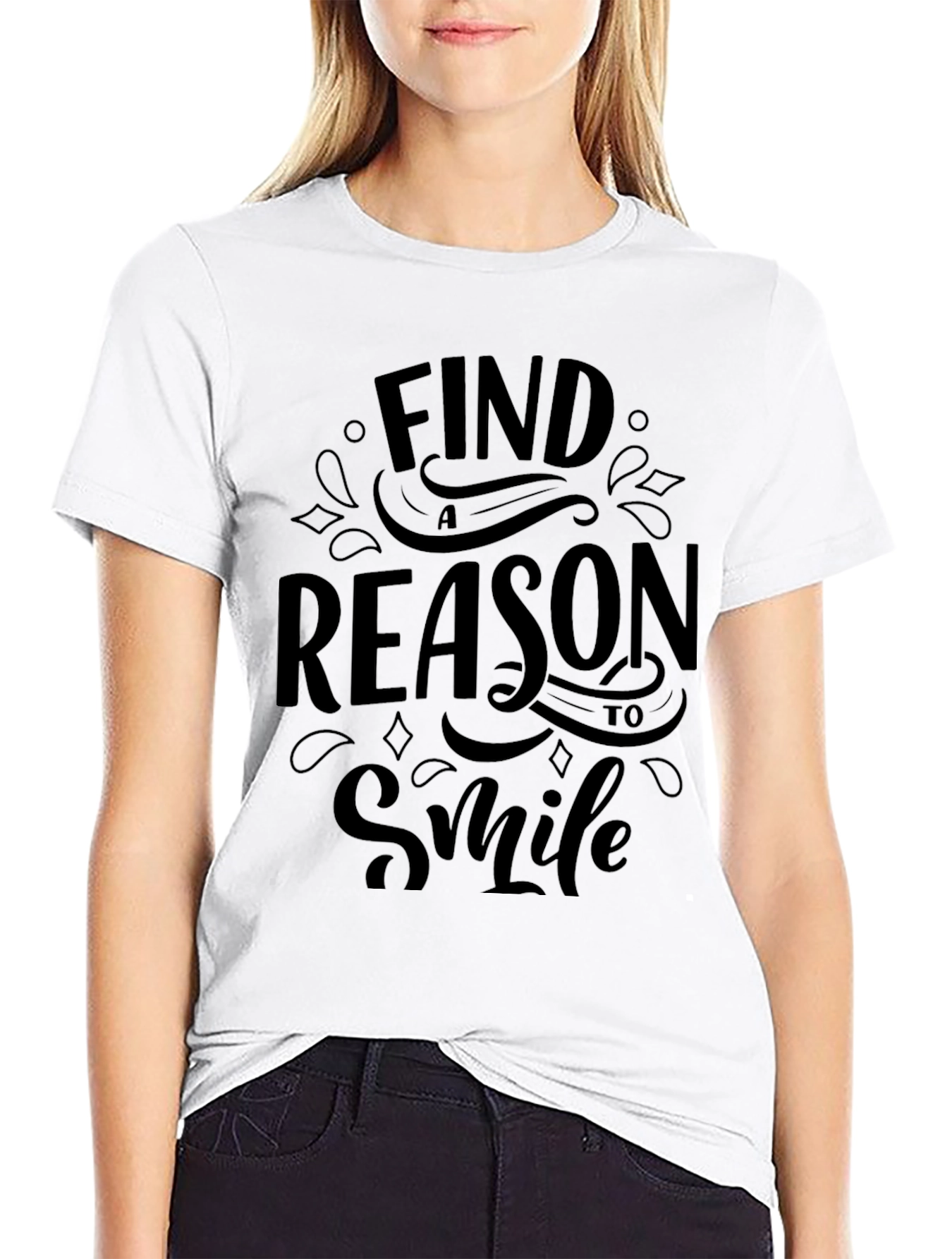Find a Reason to Smile Black Graphic Tee
