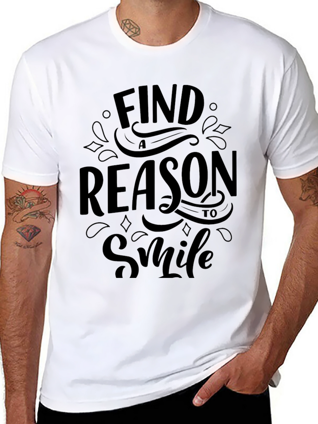 Find a Reason to Smile Black Graphic Tee