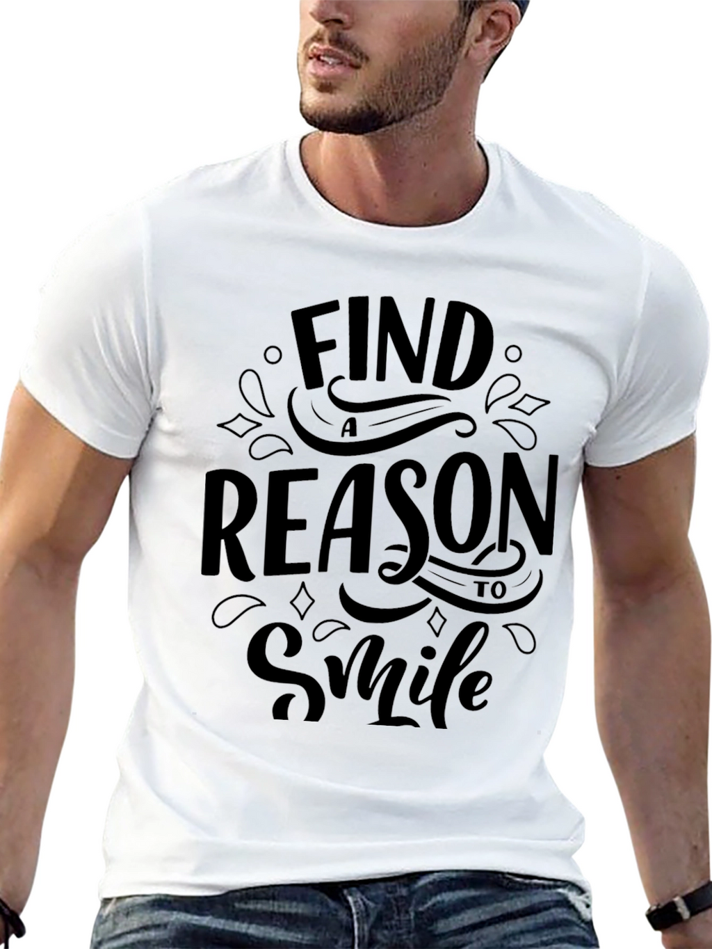 Find a Reason to Smile Black Graphic Tee