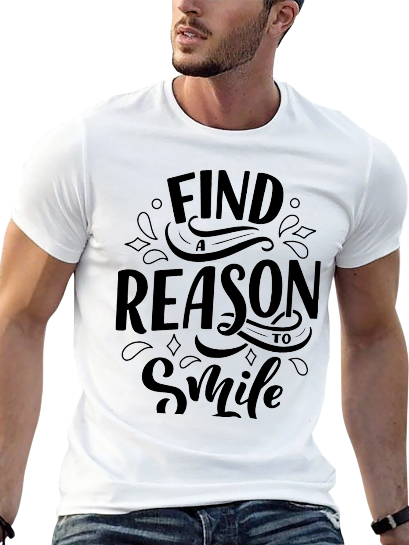 Find a Reason to Smile Black Graphic Tee