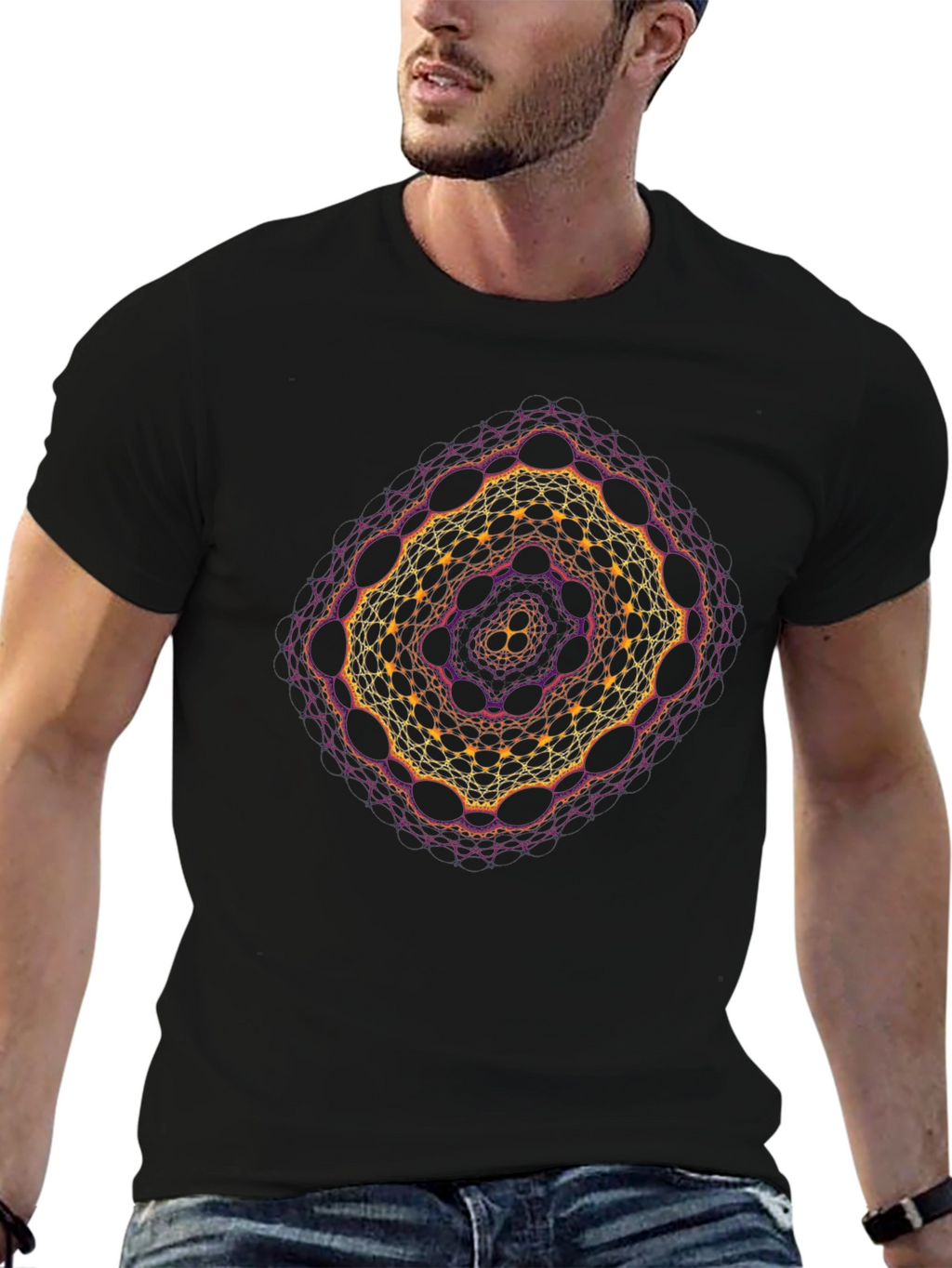 Geometric Fractal Graphic T-Shirt - Unique Design