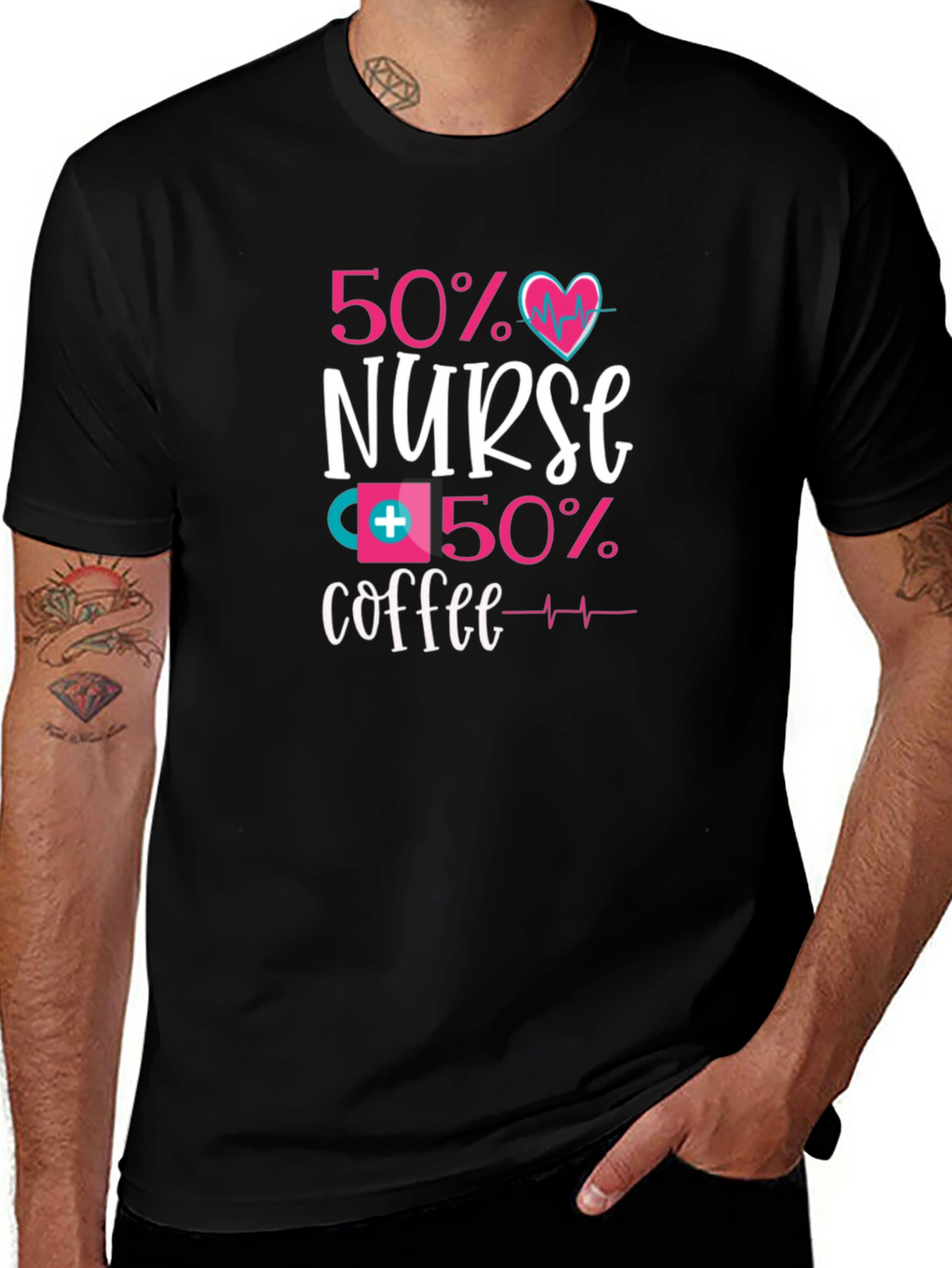 50% Nurse 50% Coffee Graphic Tee - Unisex