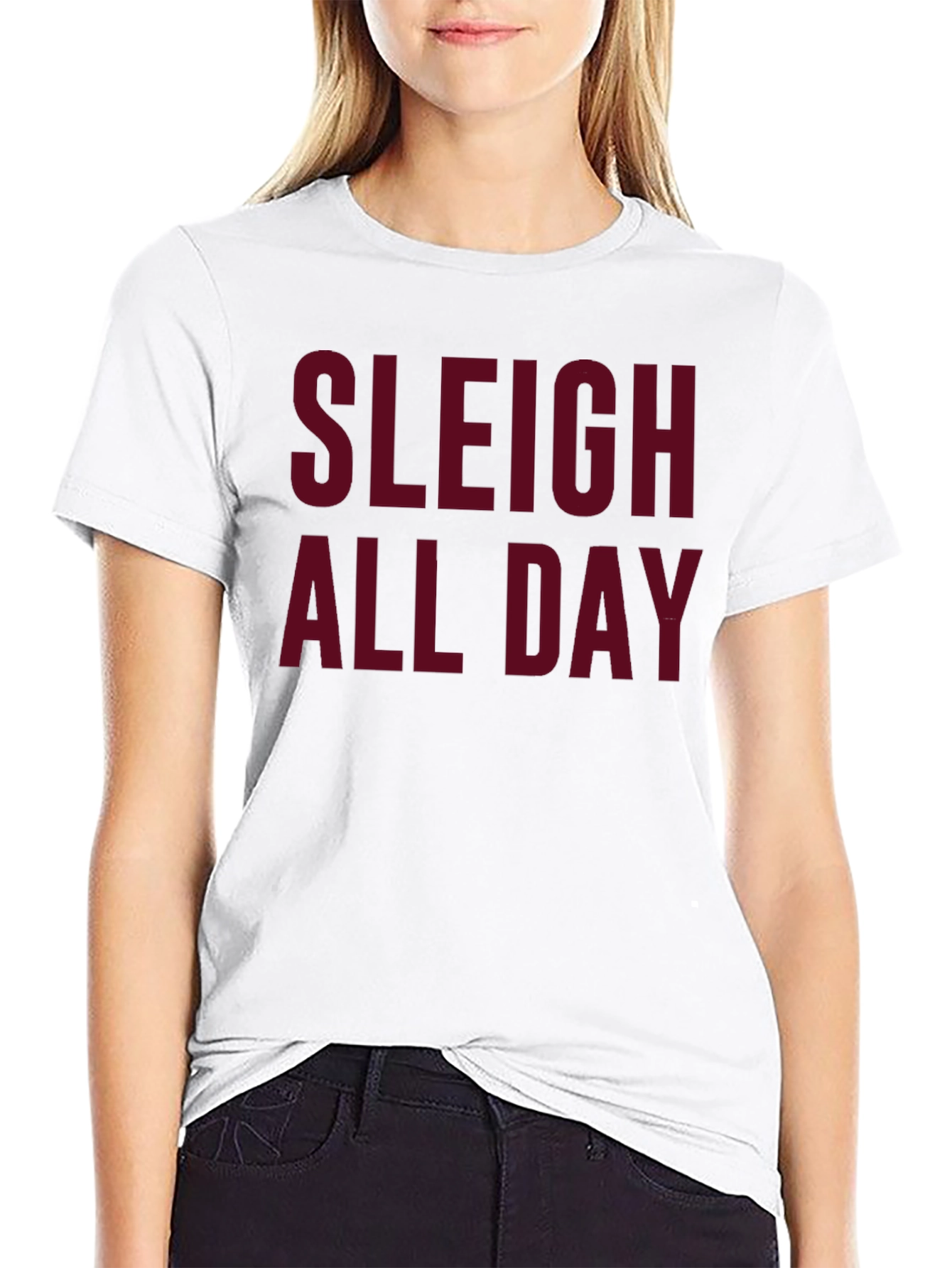 Sleigh All Day Graphic Tee - Christmas Holiday Shirt