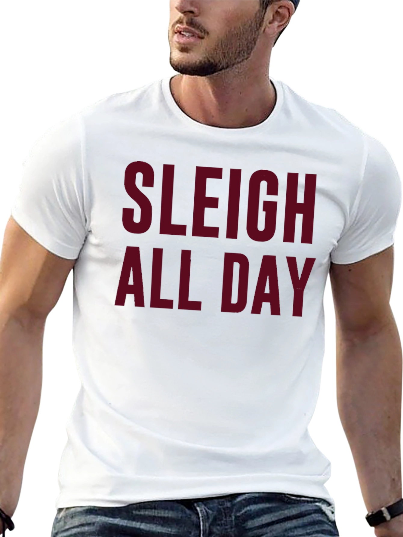 Sleigh All Day Graphic Tee - Christmas Holiday Shirt