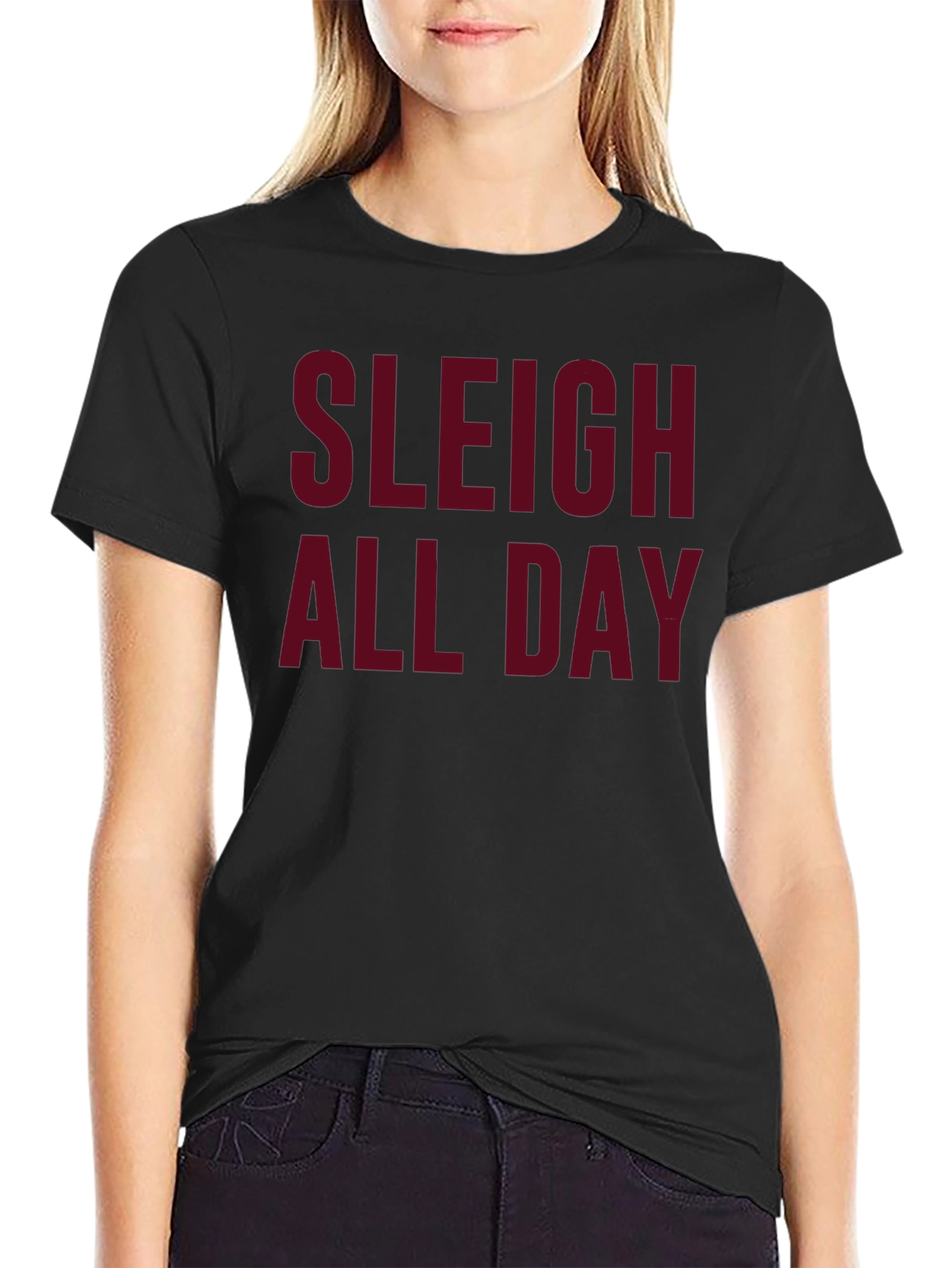 Sleigh All Day Graphic Tee - Christmas Holiday Shirt