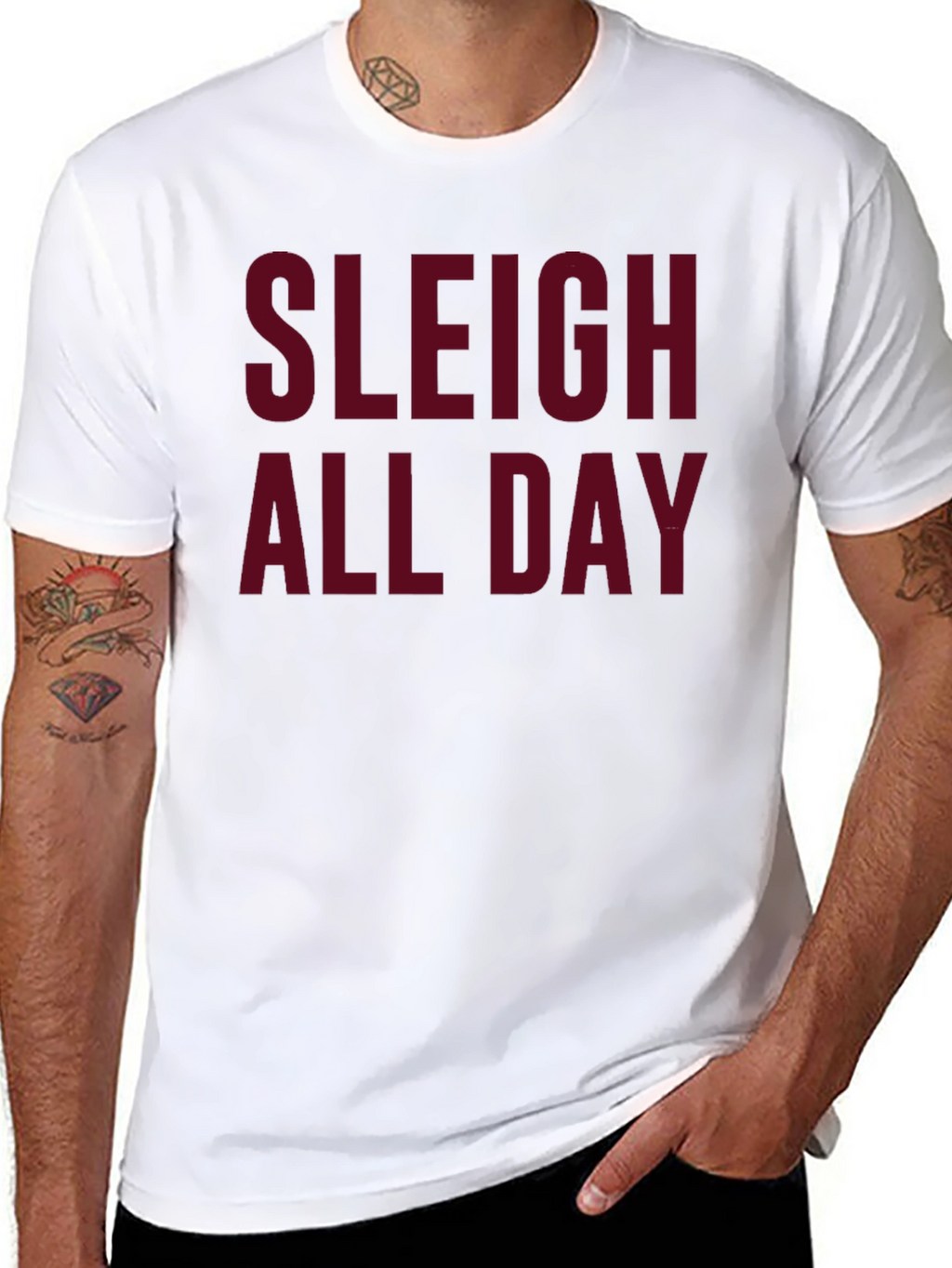 Sleigh All Day Graphic Tee - Christmas Holiday Shirt