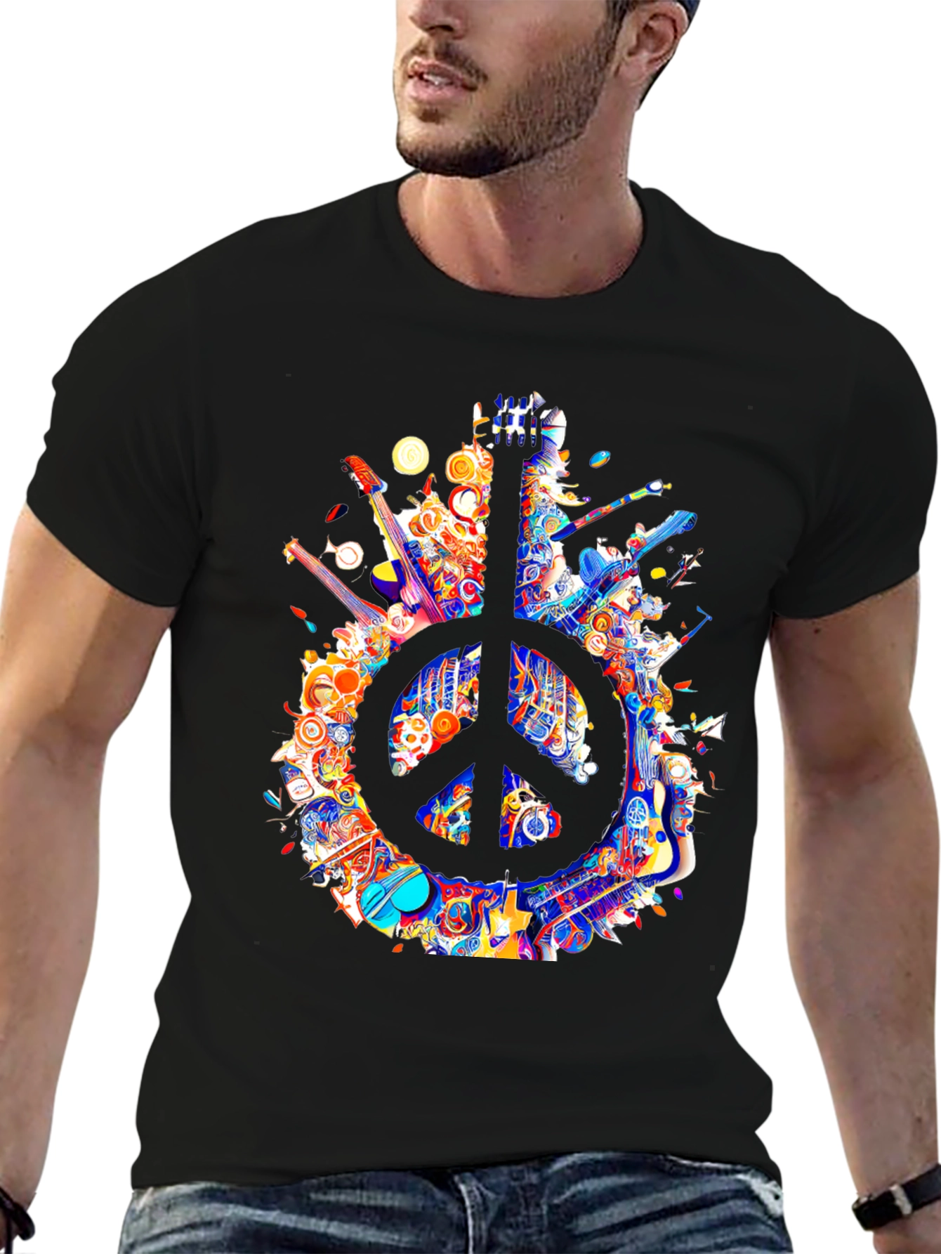Peace Sign Guitar T-Shirt