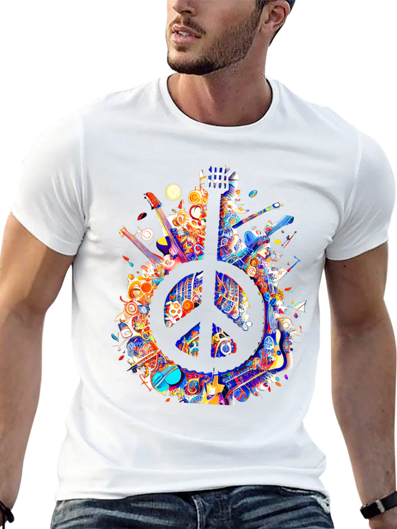 Peace Sign Guitar T-Shirt