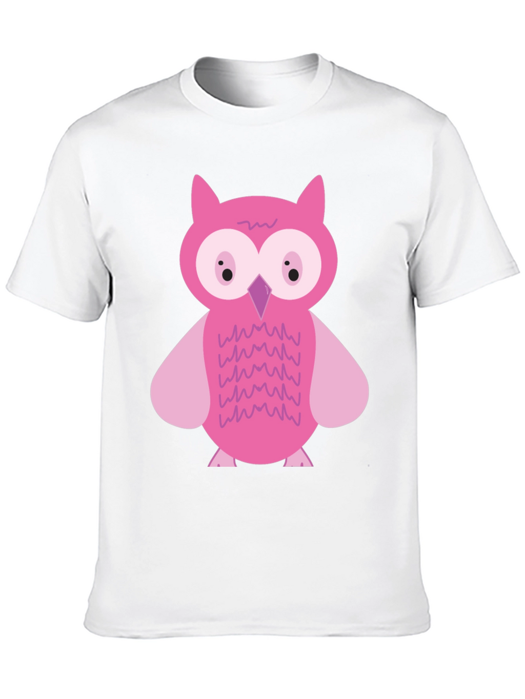 Pink Owl Graphic Print Black T-Shirt