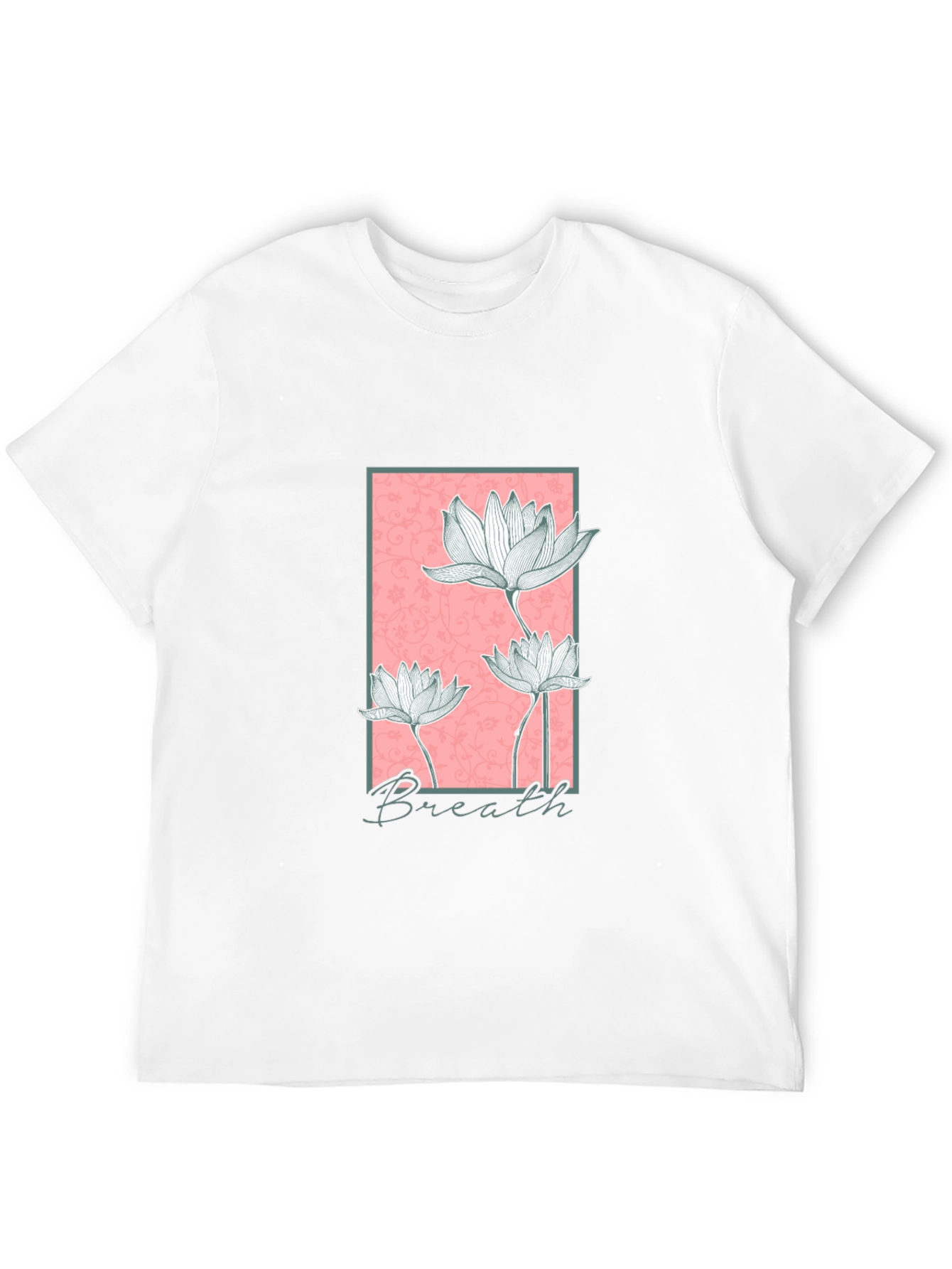 Floral Breath Graphic Black T-Shirt