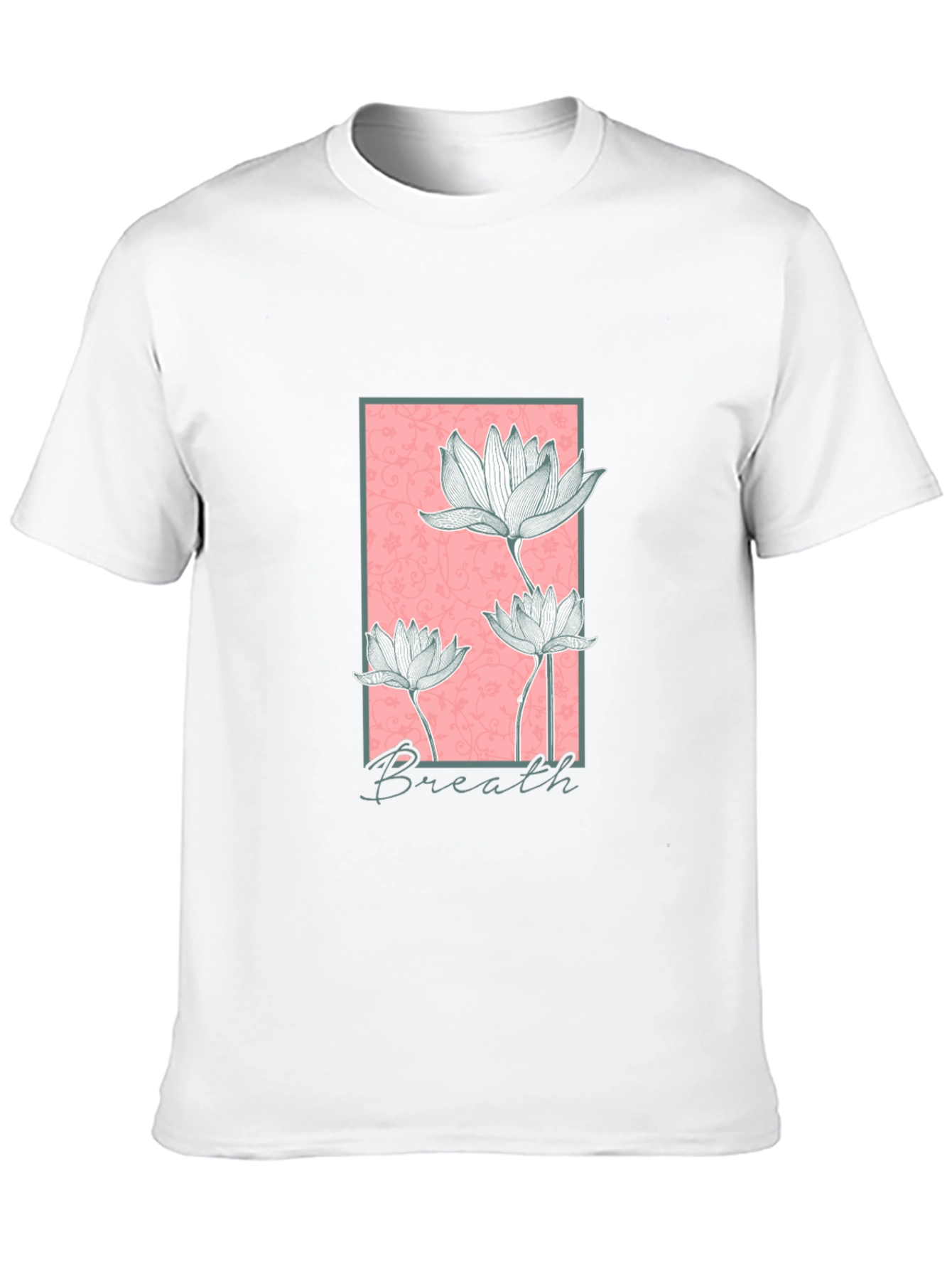 Floral Breath Graphic Black T-Shirt