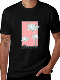 Floral Breath Graphic Black T-Shirt