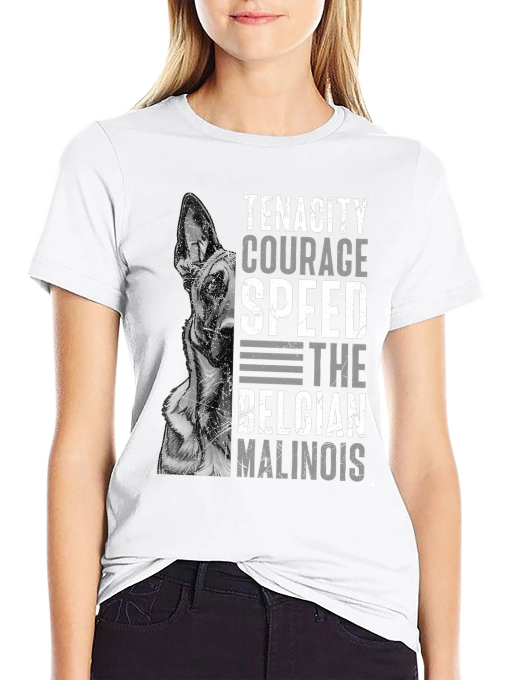 Belgian Malinois Dog T-Shirt - Tenacity Courage Speed