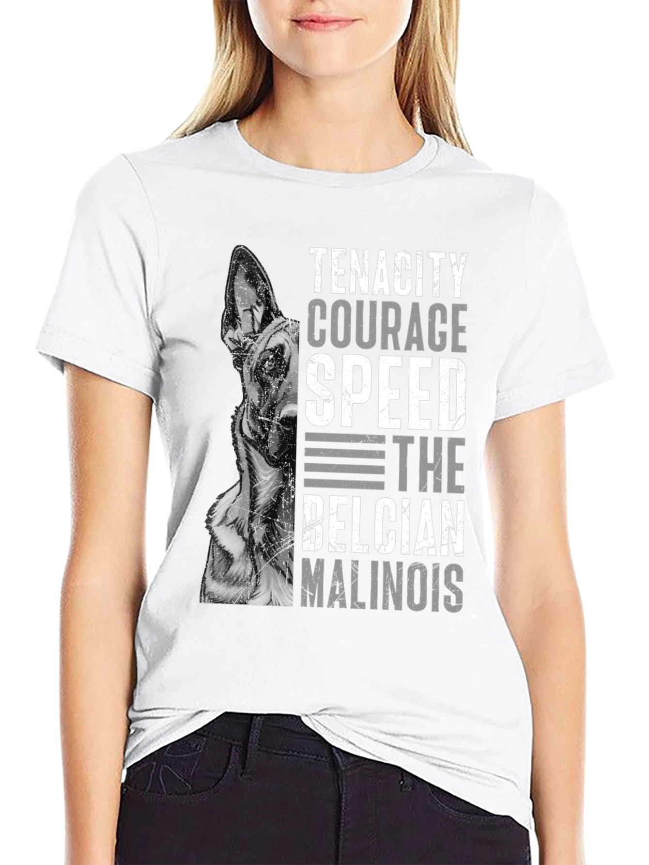 Belgian Malinois Dog T-Shirt - Tenacity Courage Speed