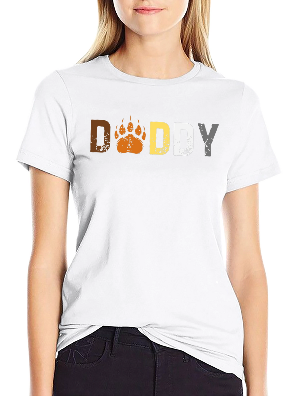 Daddy Bear Paw Graphic Print T-Shirt