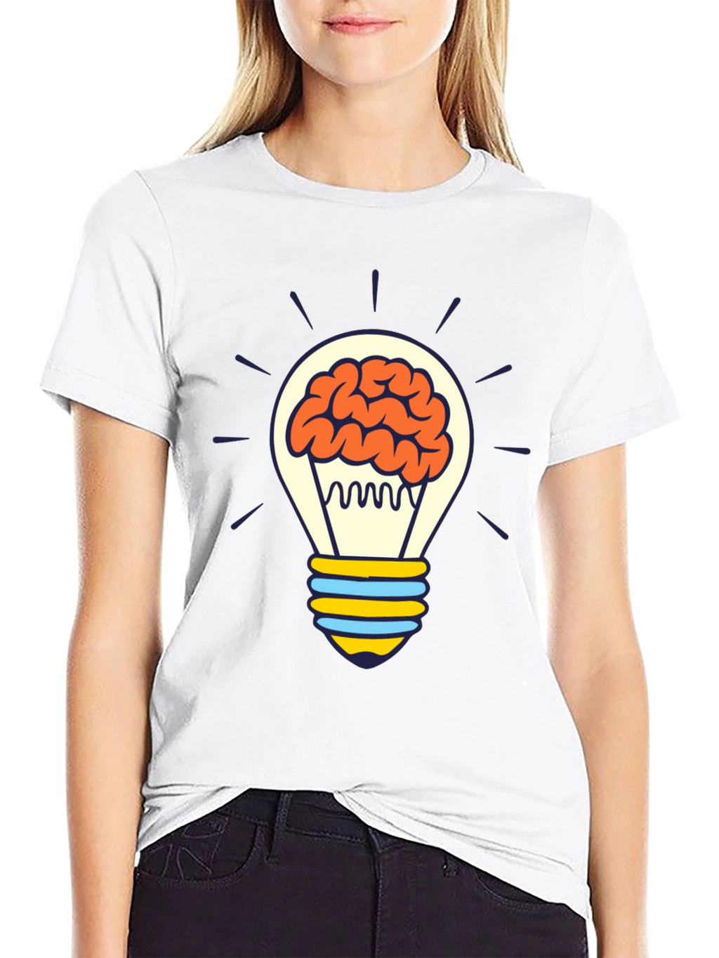 Brain Lightbulb Graphic Tee - Thinkers T-Shirt