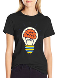 Brain Lightbulb Graphic Tee - Thinkers T-Shirt