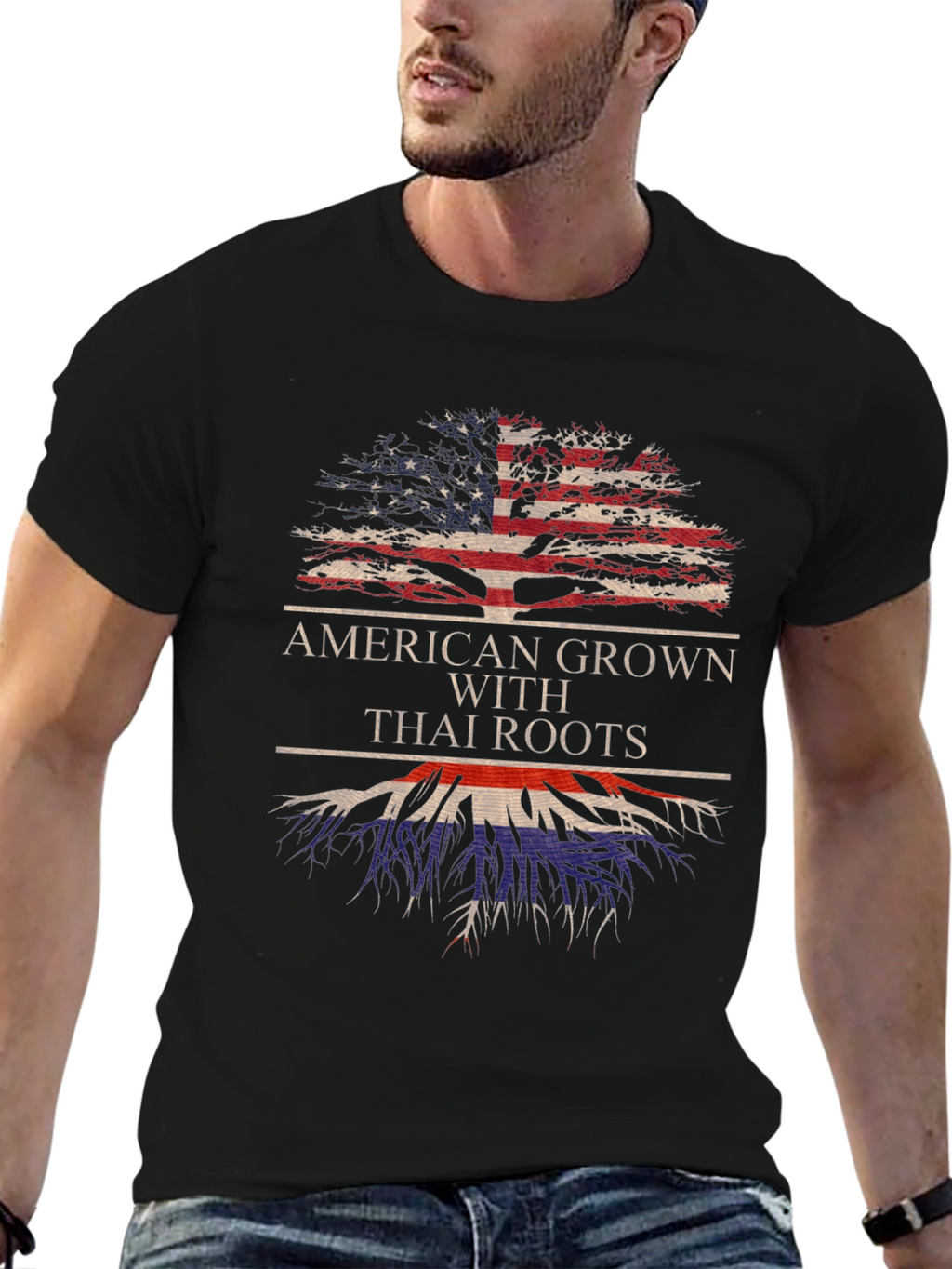 American Grown Thai Roots Graphic T-Shirt