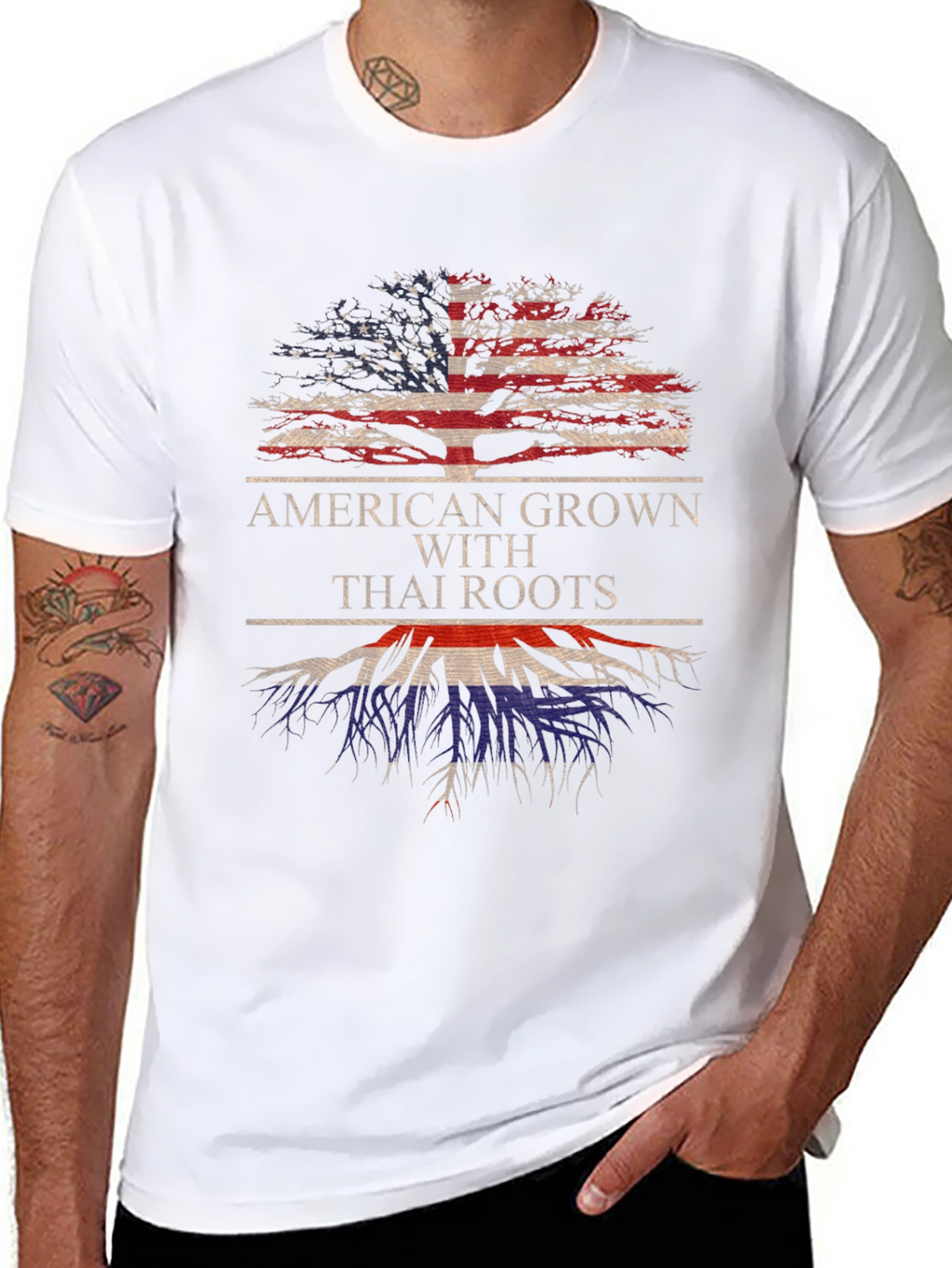 American Grown Thai Roots Graphic T-Shirt