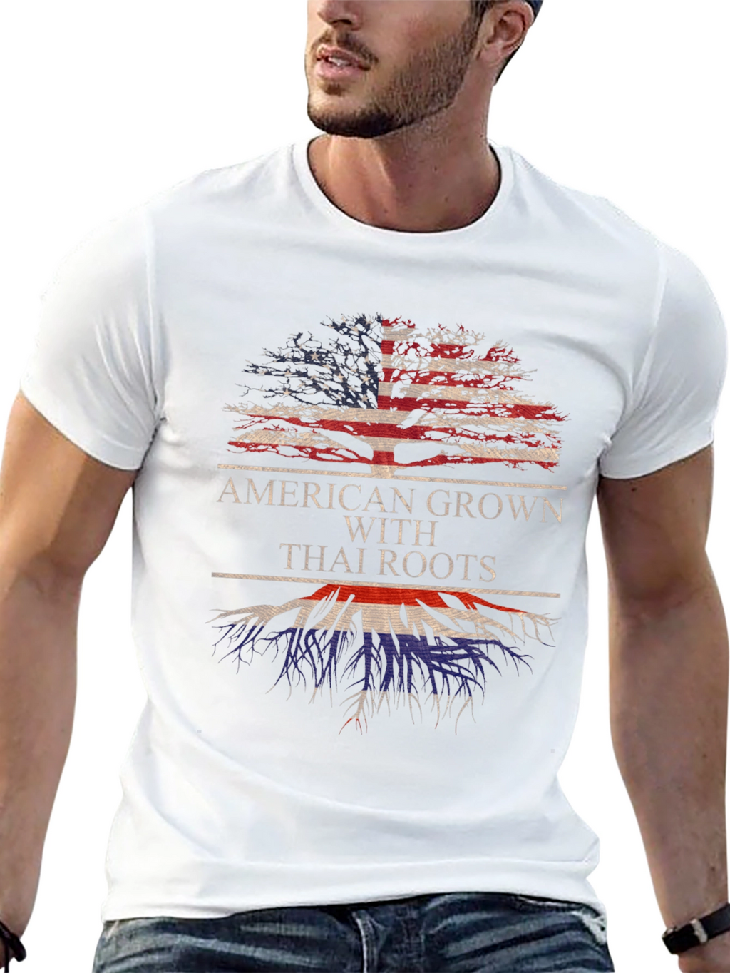 American Grown Thai Roots Graphic T-Shirt