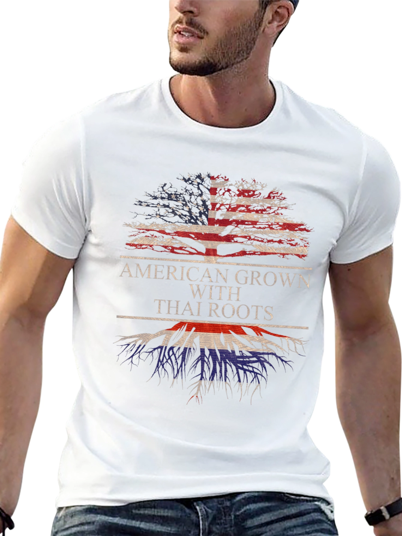 American Grown Thai Roots Graphic T-Shirt
