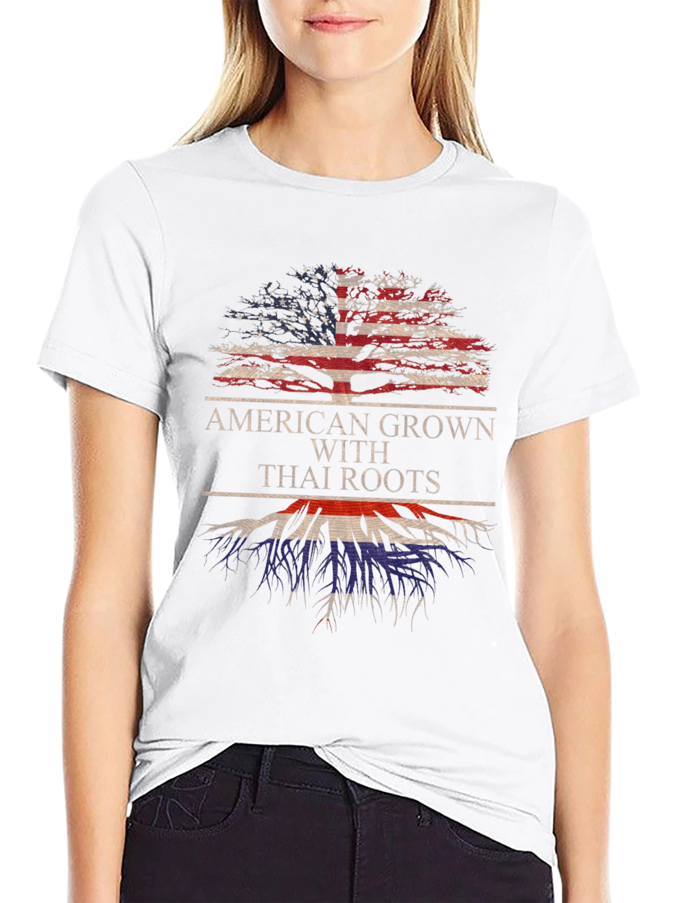 American Grown Thai Roots Graphic T-Shirt