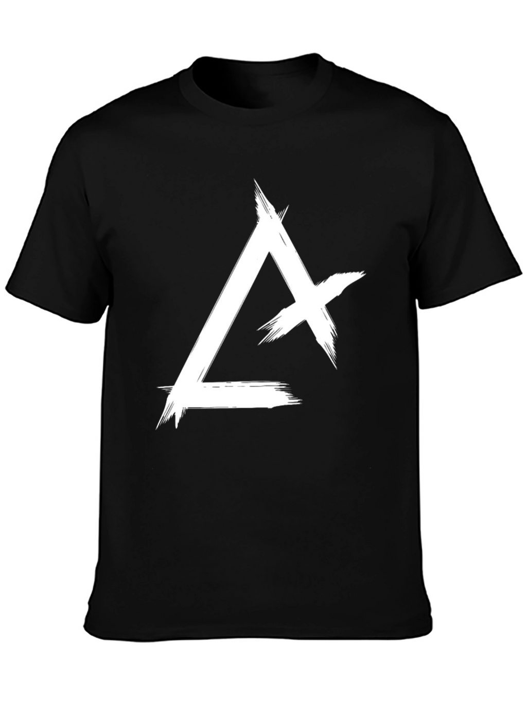 Abstract Triangle Graphic Tee - Black