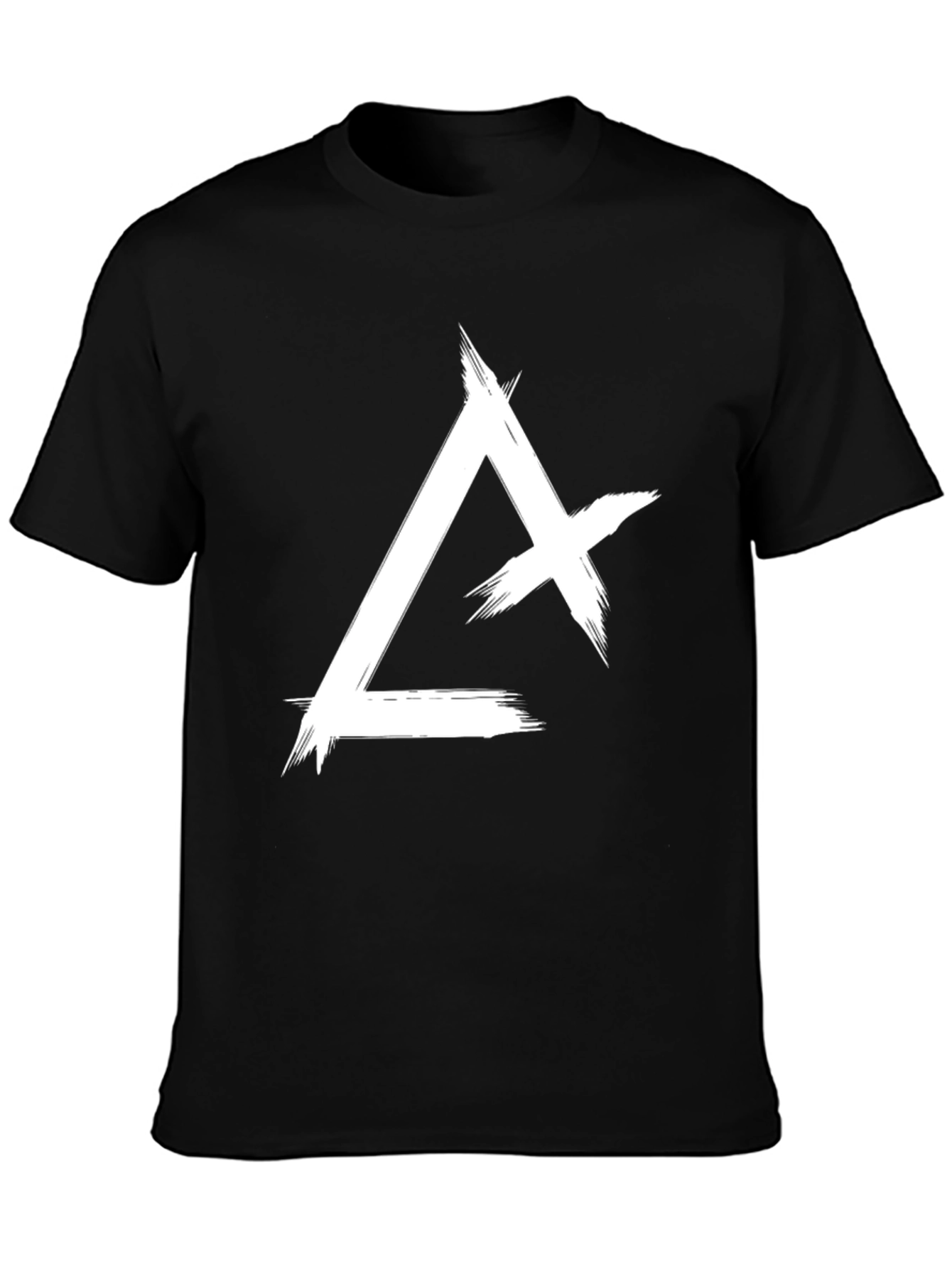 Abstract Triangle Graphic Tee - Black