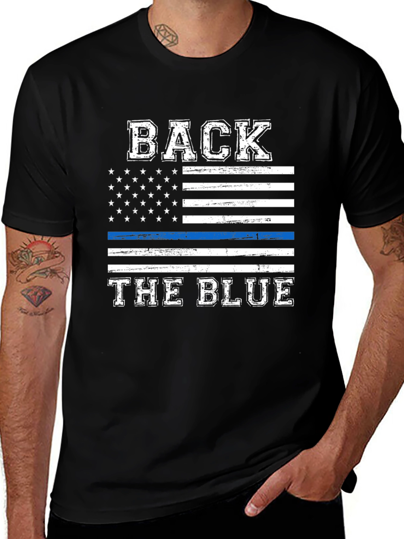 Back the Blue T-Shirt - Patriotic USA Flag