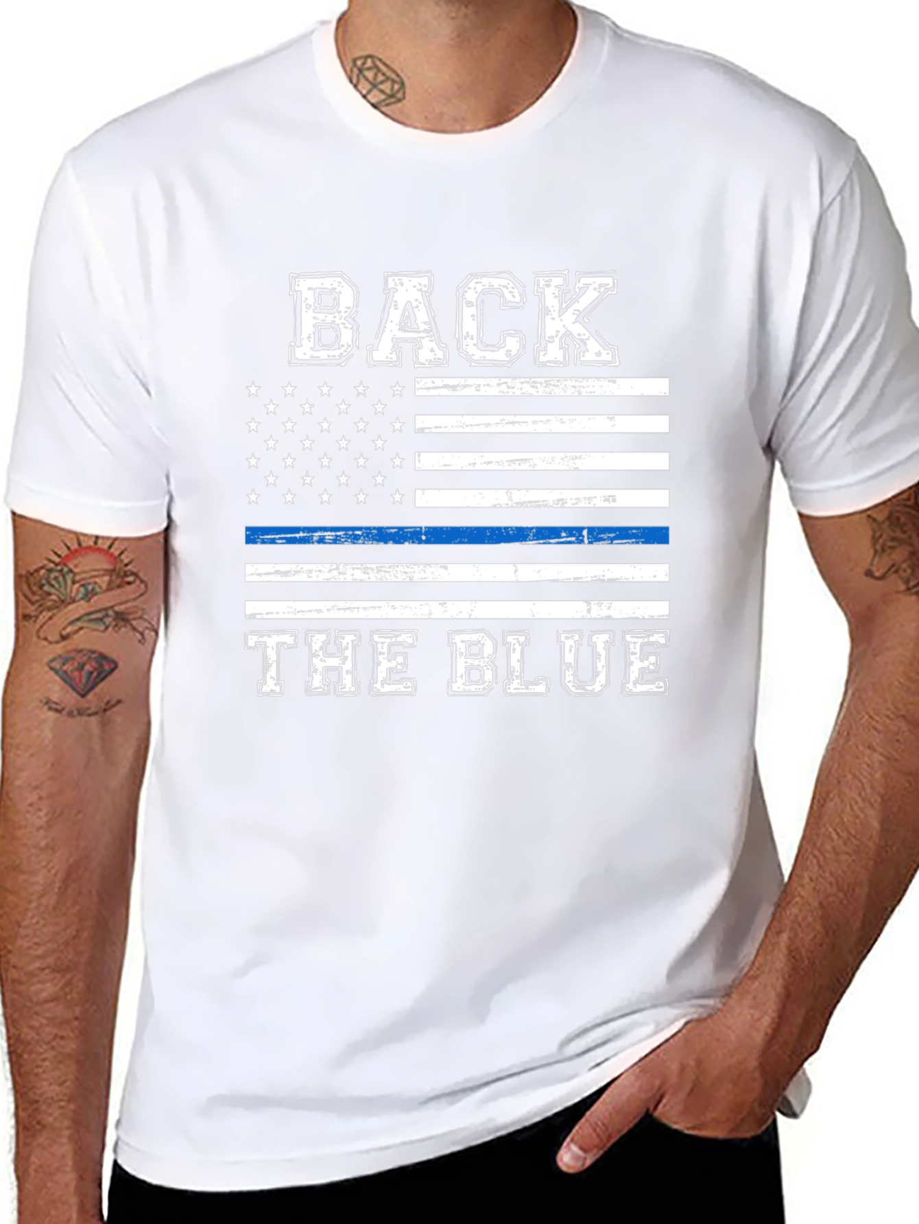 Back the Blue T-Shirt - Patriotic USA Flag