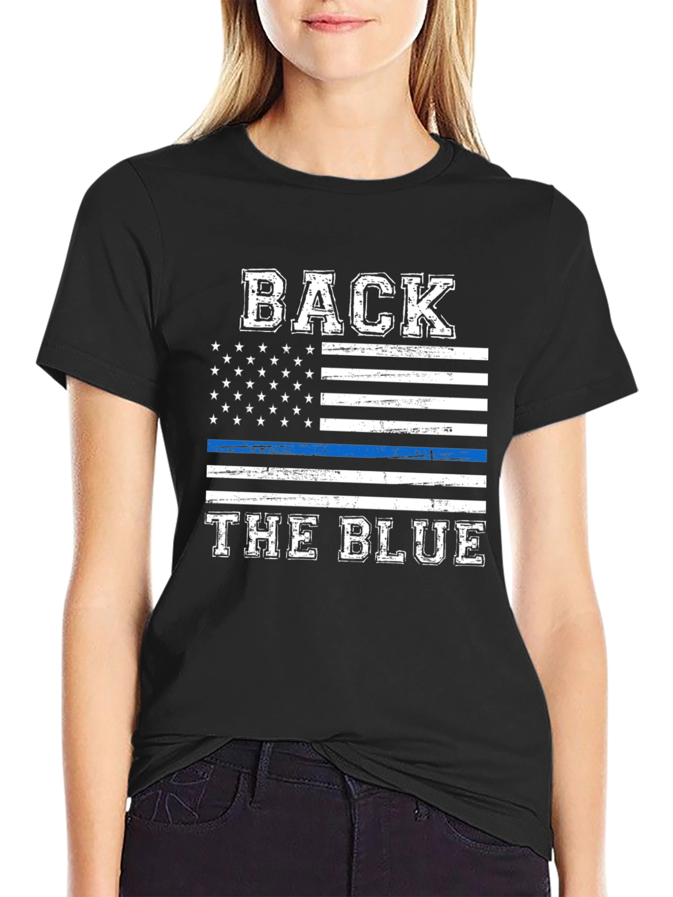 Back the Blue T-Shirt - Patriotic USA Flag
