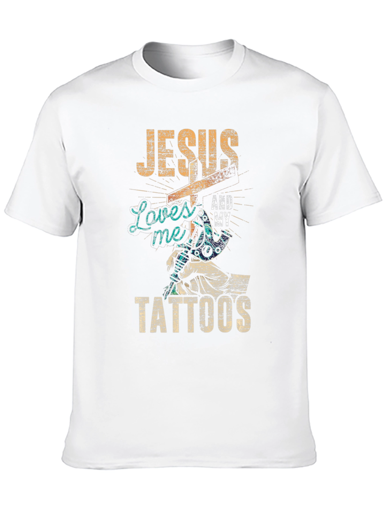 Jesus Loves Me And My Tattoos Graphic T-Shirt