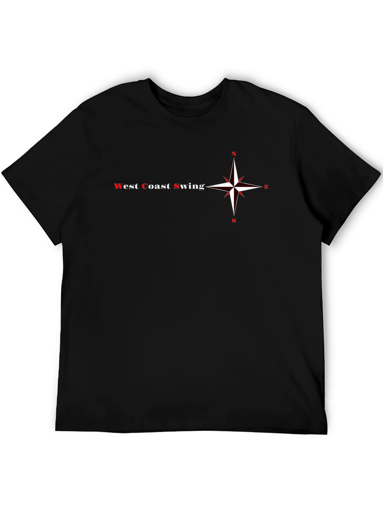 West Coast Swing Compass Graphic Tee - Black