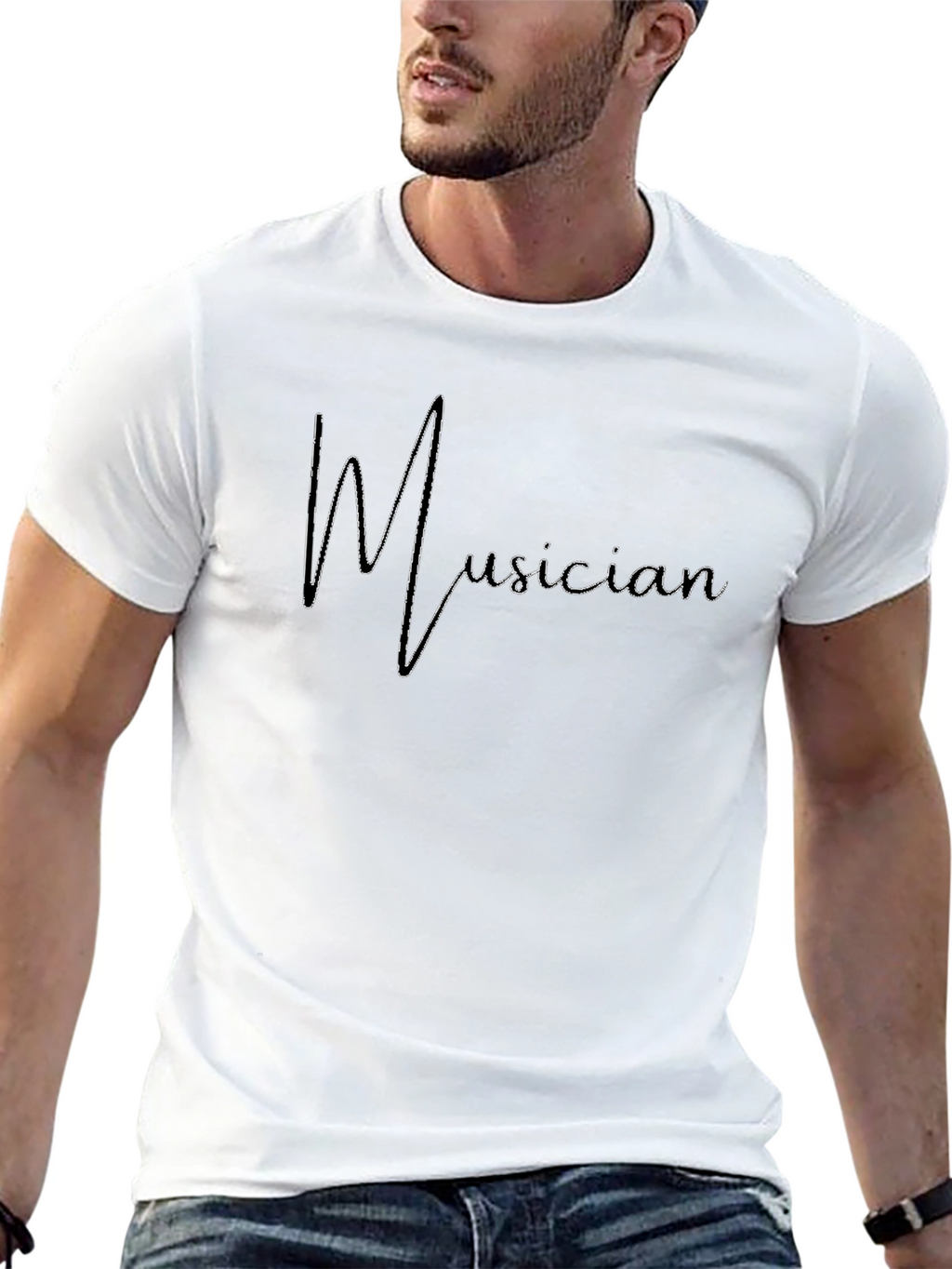 Musician Heartbeat T-Shirt - Black