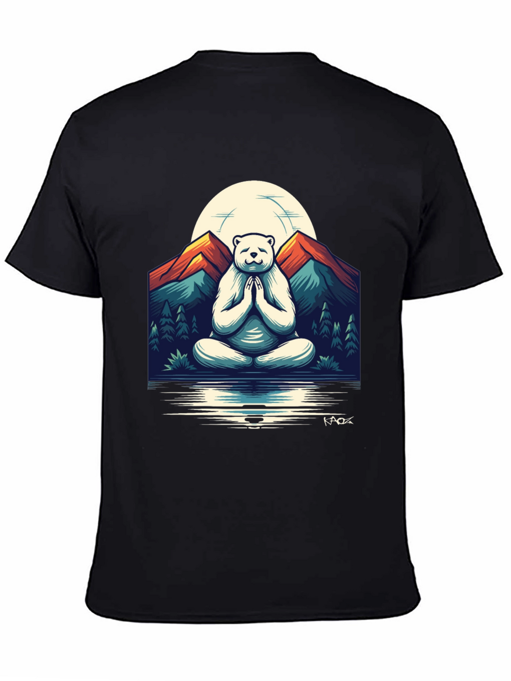 Zen Bear Mountain T-Shirt - Meditating Yogi Bear