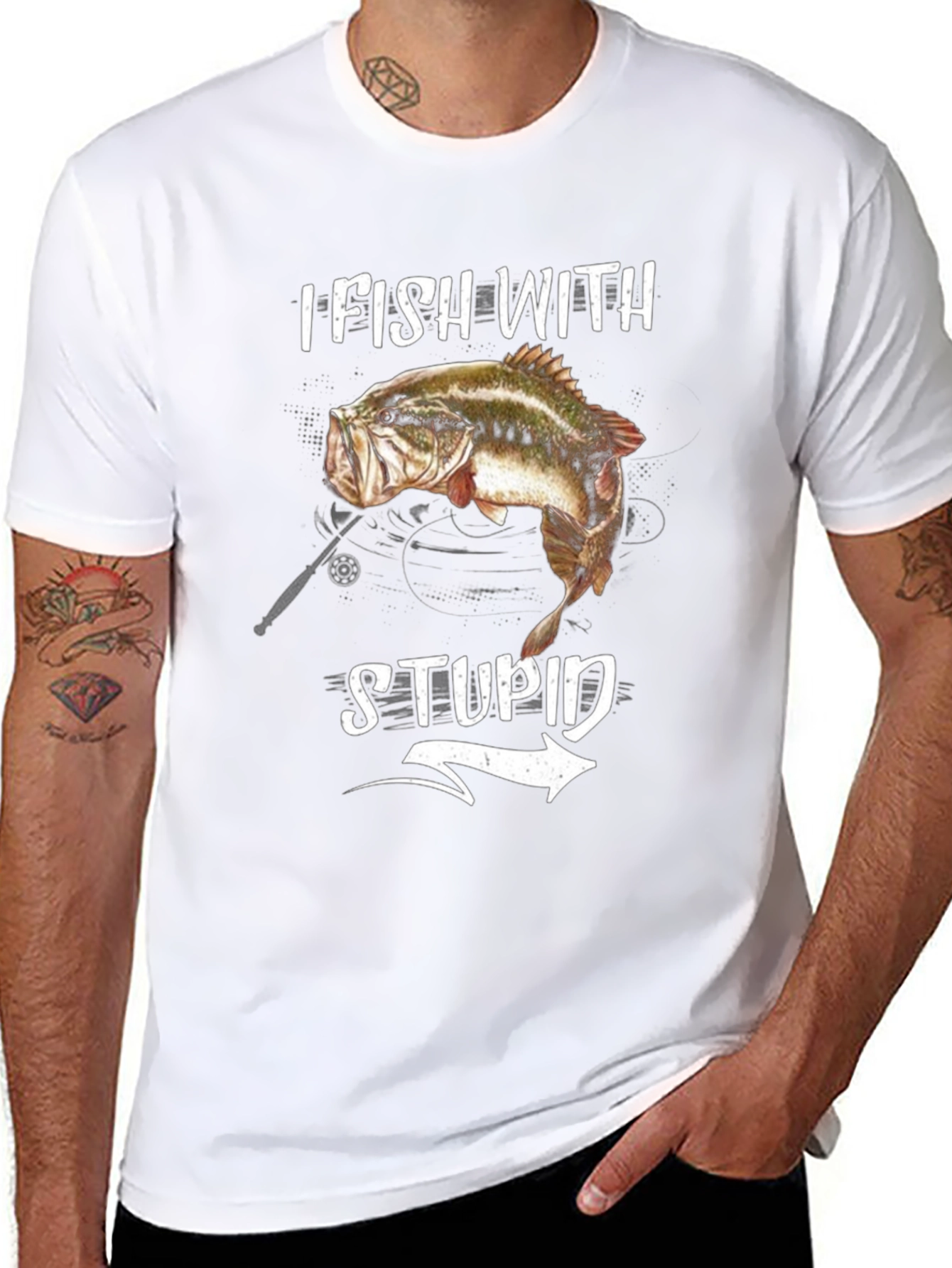 I Fish With Stupid T-Shirt - Funny Fishing Tee