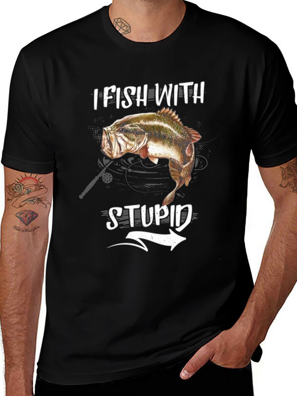 I Fish With Stupid T-Shirt - Funny Fishing Tee