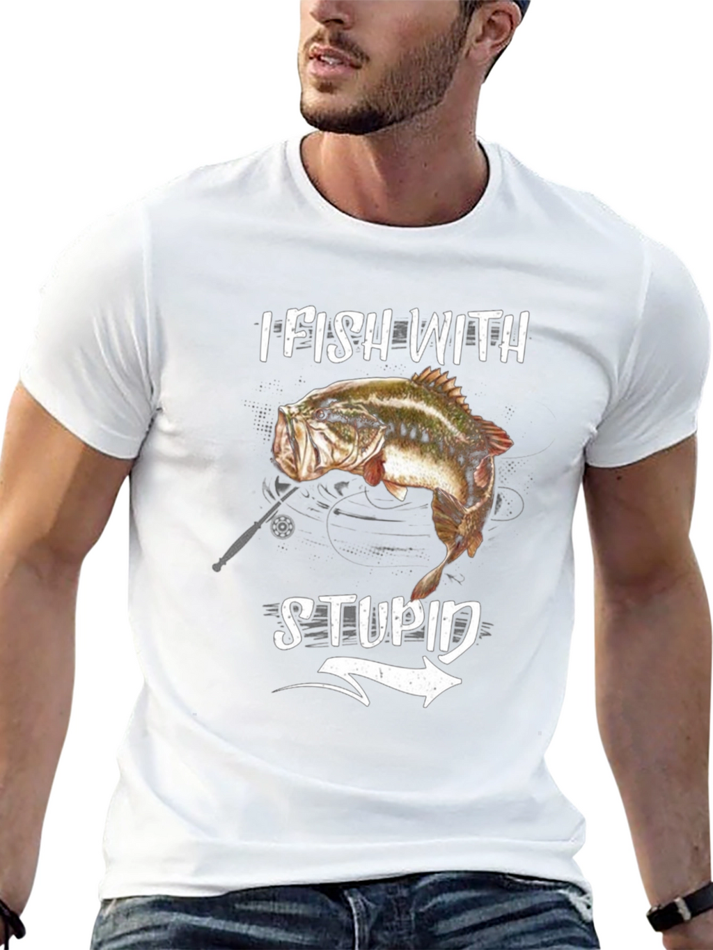 I Fish With Stupid T-Shirt - Funny Fishing Tee