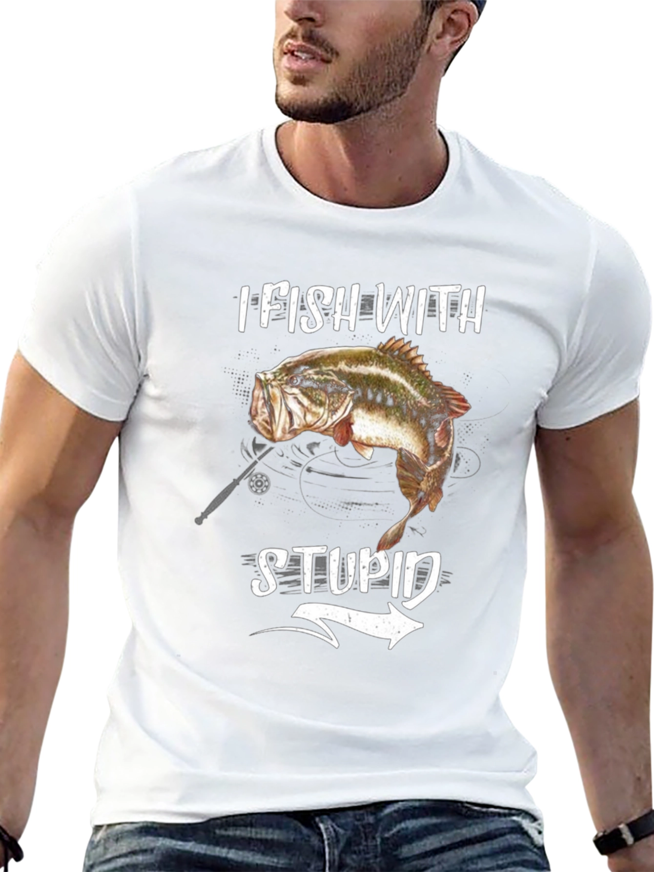I Fish With Stupid T-Shirt - Funny Fishing Tee