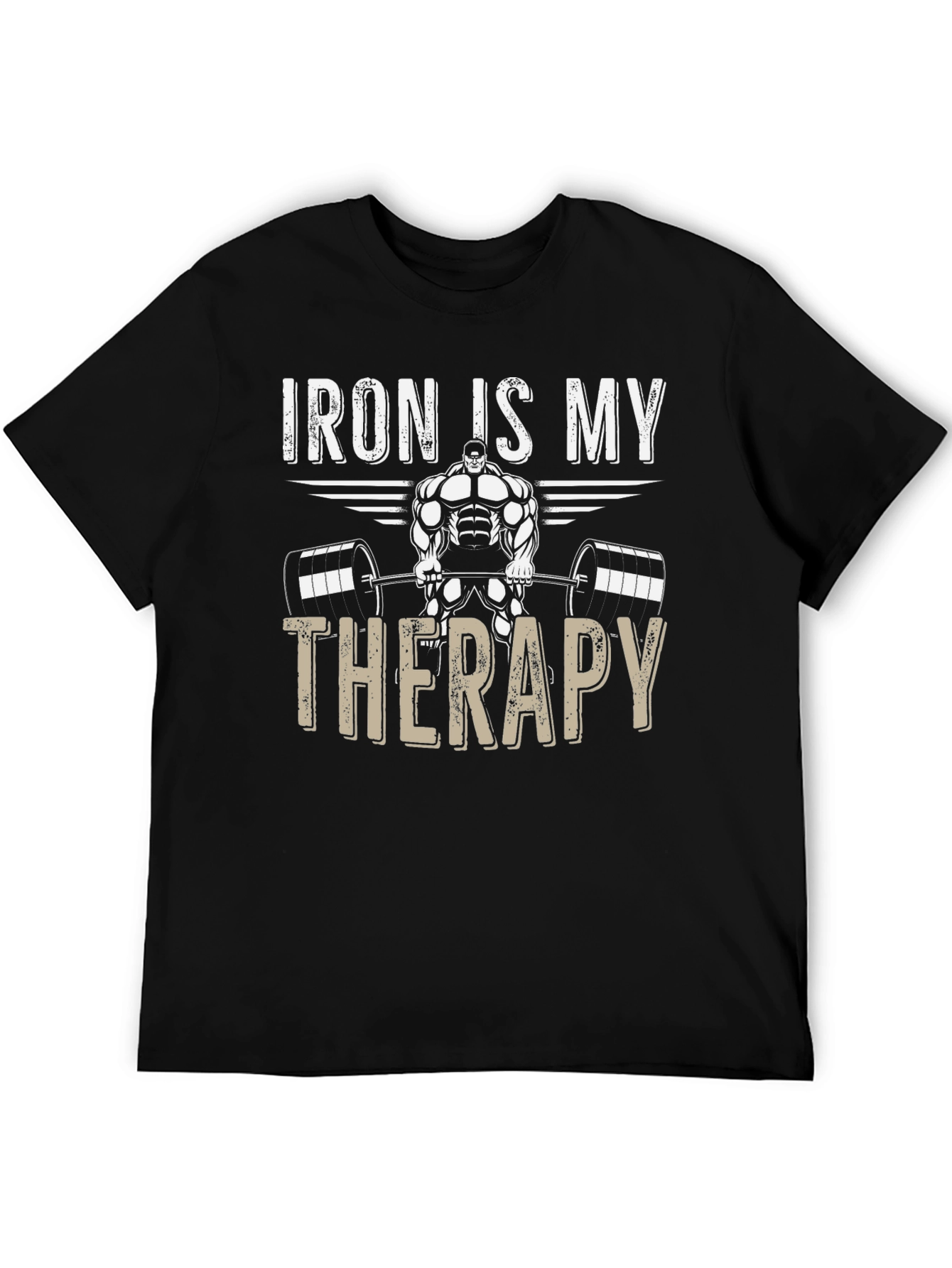 Iron Is My Therapy Gym Black T-Shirt