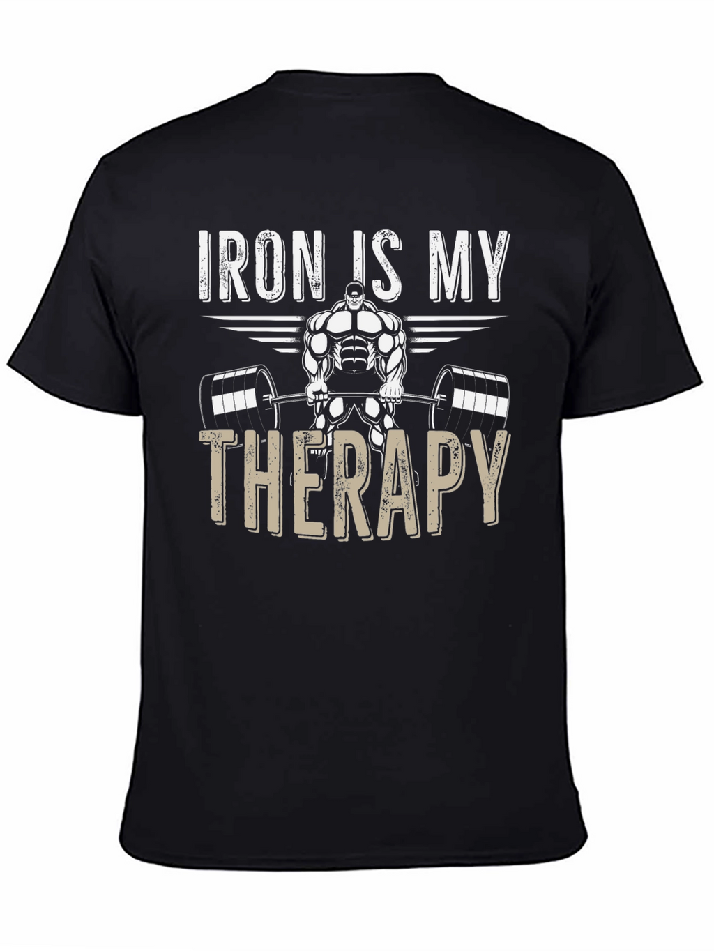 Iron Is My Therapy Gym Black T-Shirt
