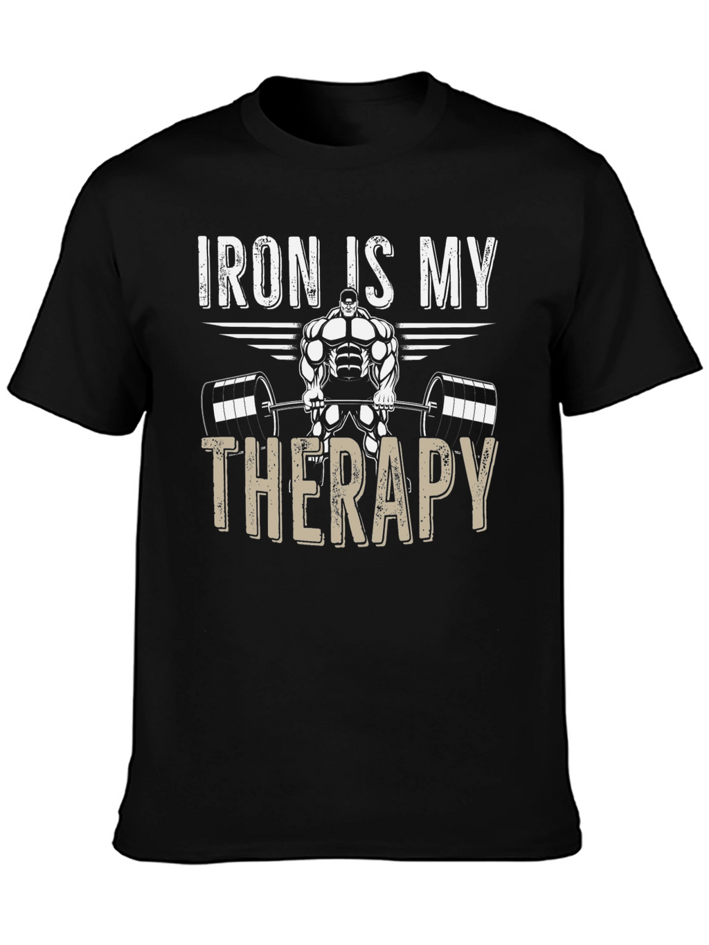 Iron Is My Therapy Gym Black T-Shirt