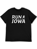 Run Iowa Graphic Tee - Black Cotton T-Shirt
