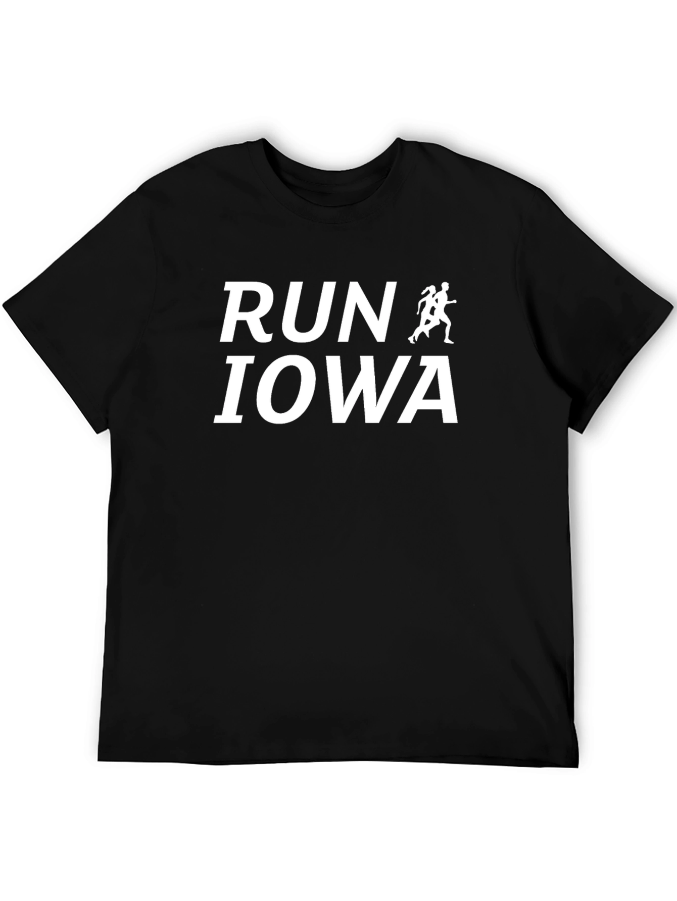 Run Iowa Graphic Tee - Black Cotton T-Shirt