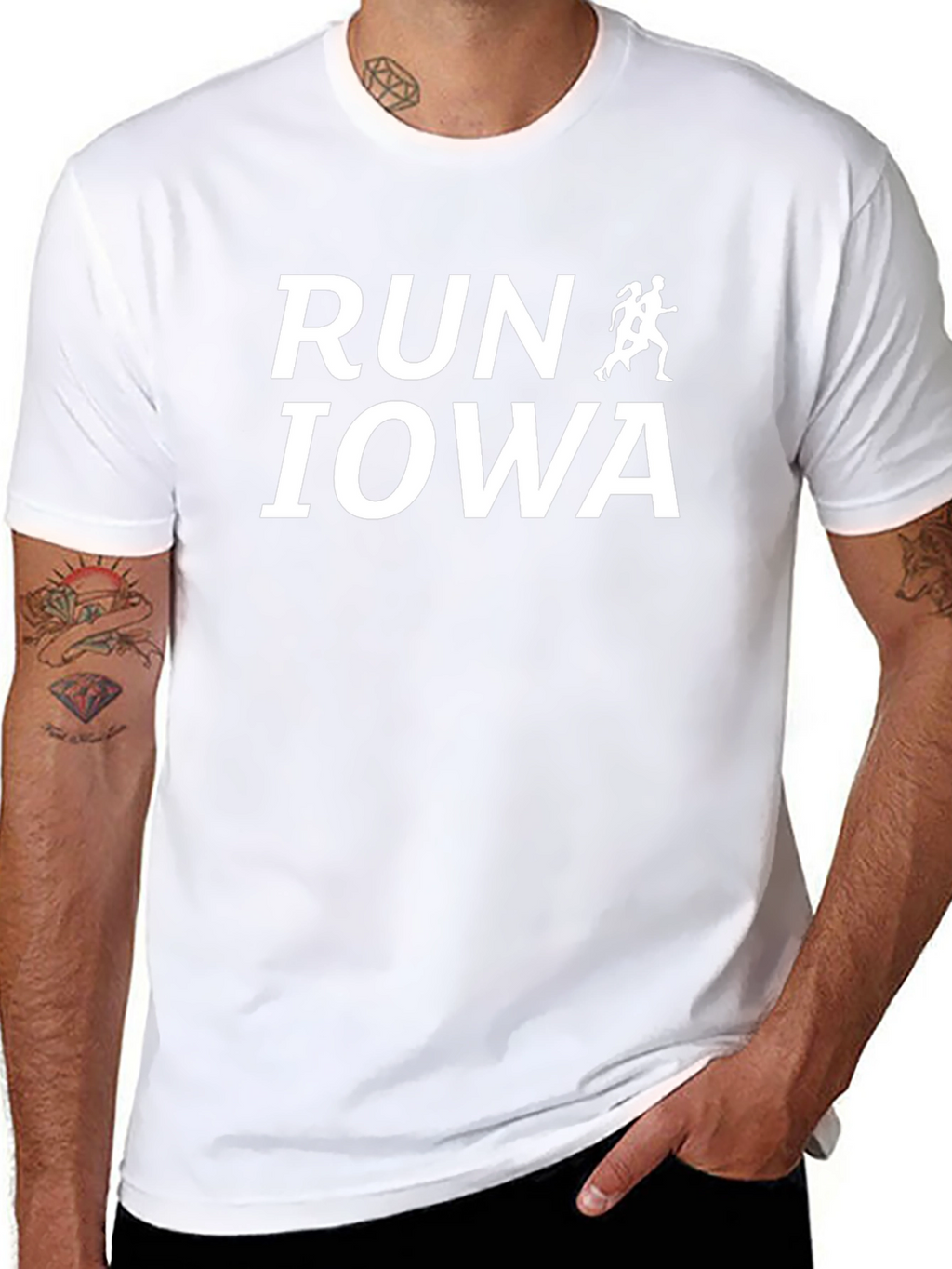 Run Iowa Graphic Tee - Black Cotton T-Shirt
