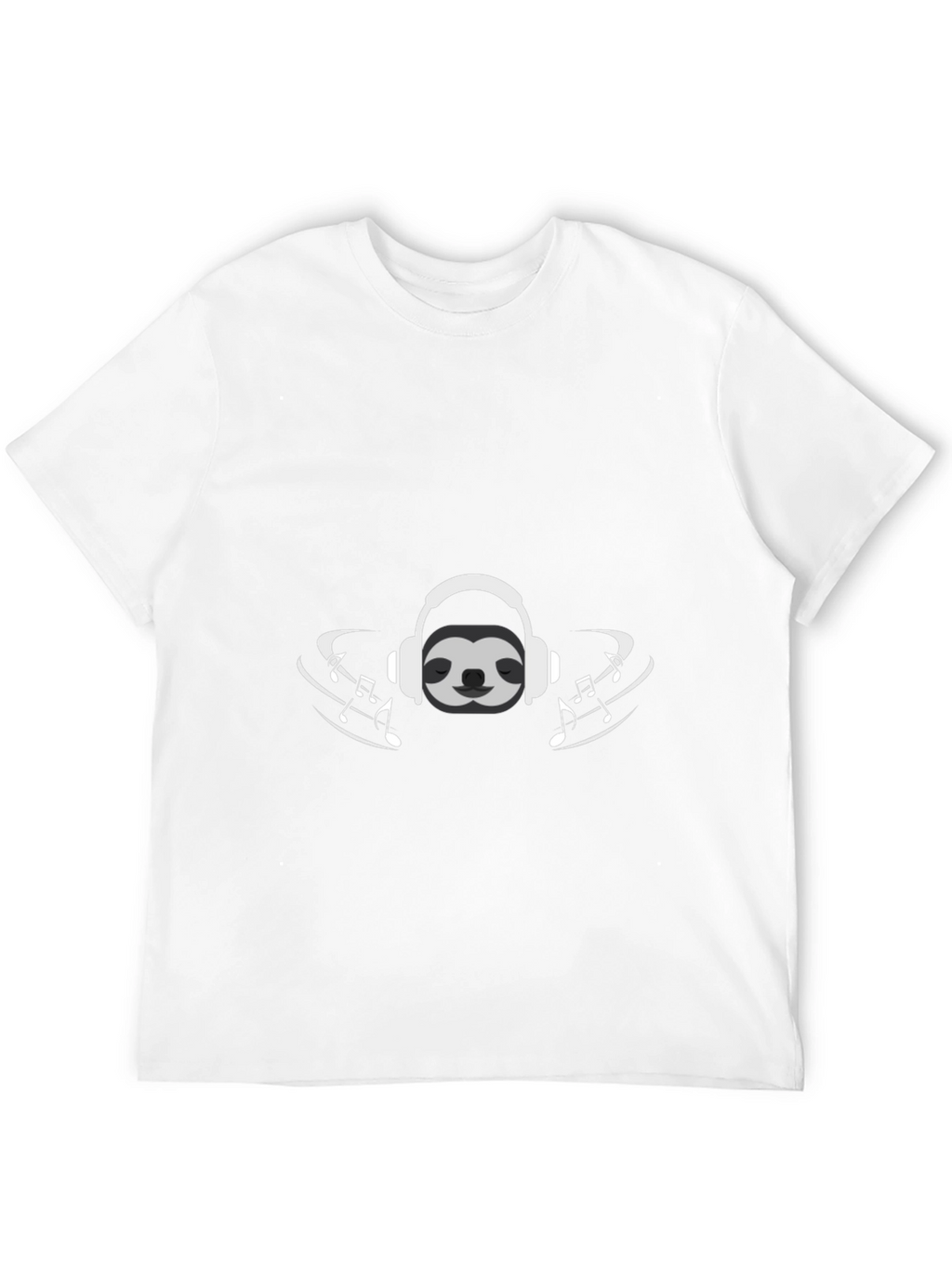Sloth Music Lover Graphic Tee - Black T-Shirt