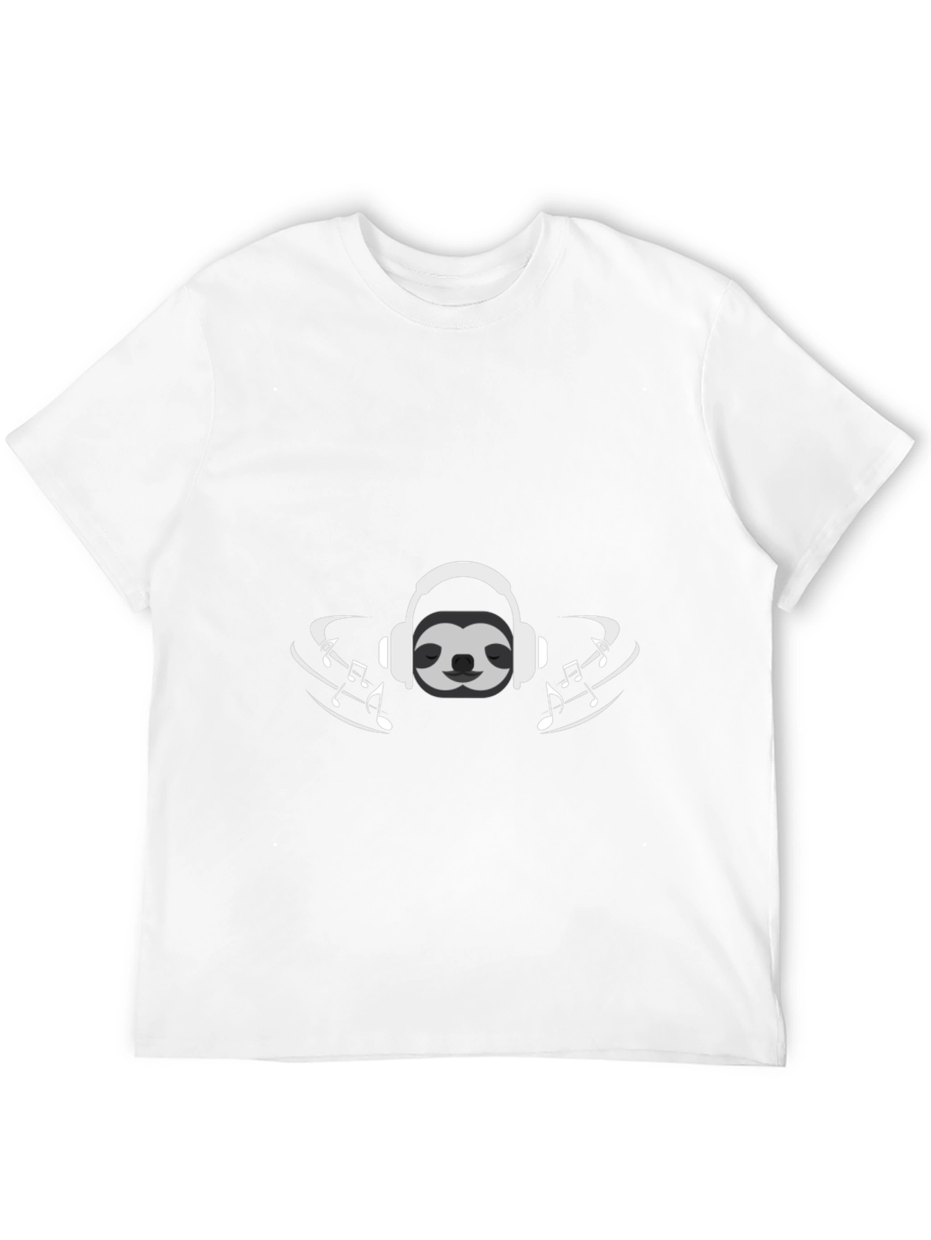 Sloth Music Lover Graphic Tee - Black T-Shirt